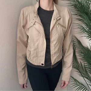 KAII | Tan Zip-Up Jacket with Golden Hardware